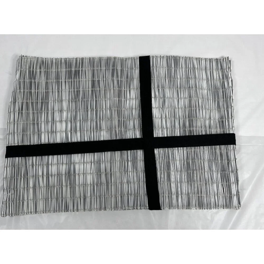 Envogue Set of Six Placemats Indoor/Outdoor Silvery/Gold Woven Vinyl 13